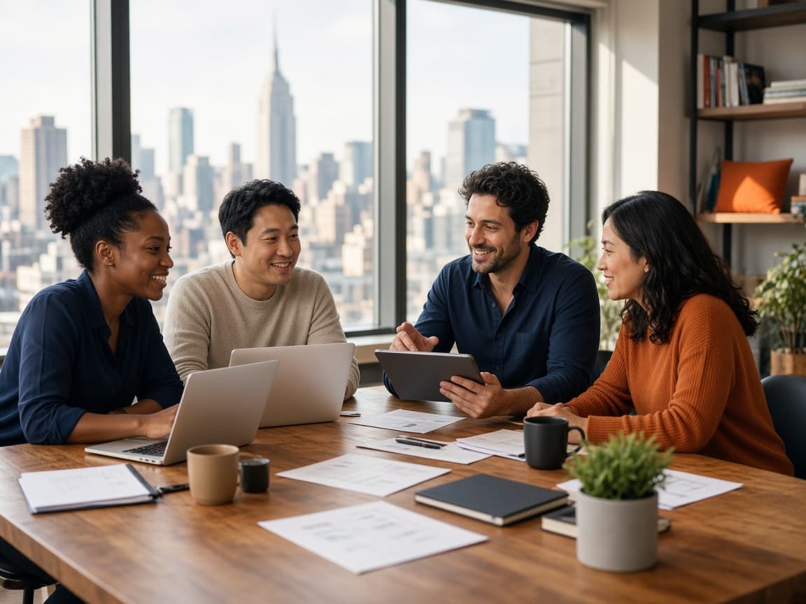 SEO Octagon team collaborating on white-hat link building campaigns